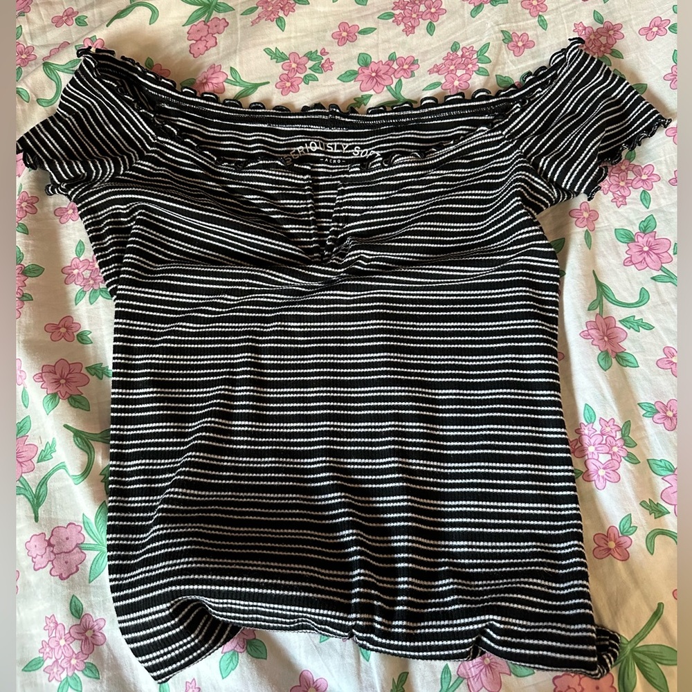 Off the Shoulder Striped Top